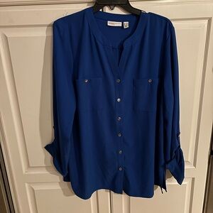 Susan Graver long sleeves pockets button-down…size‎ 16